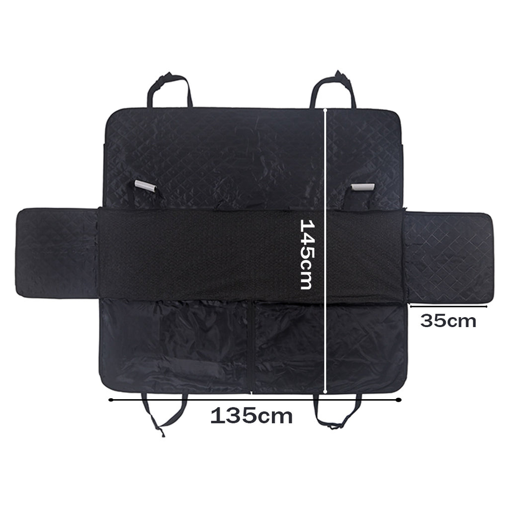 600D Oxford Waterproof Pet Back Seat Mat Black