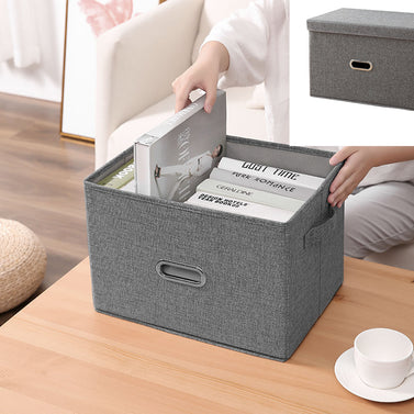 Grey Medium  Foldable Canvas Storage Box