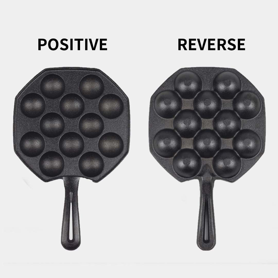 18CM Cast Iron Takoyaki Fry Pan with 12 Mold