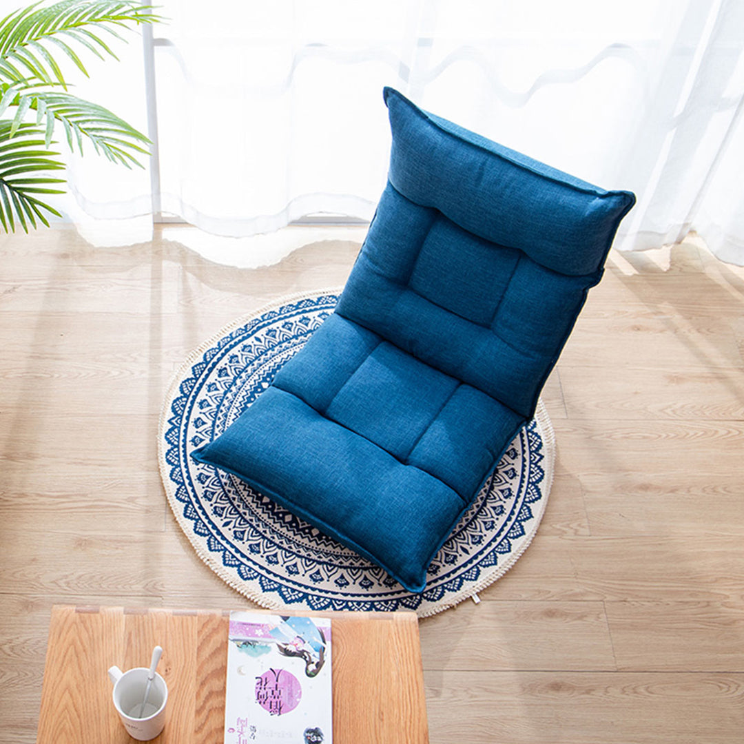 Blue Carpet Soft Linen Bohemian Non-Slip Round Rug