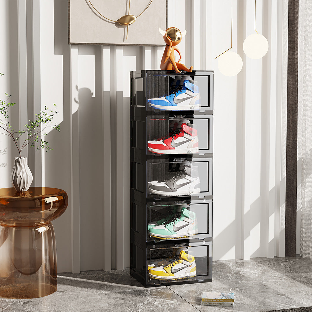 5 Tier Black Shoe Organiser