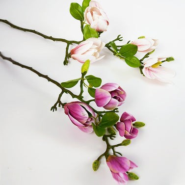 6 Bunch Artificial Magnolia denudata 4 Heads Purple
