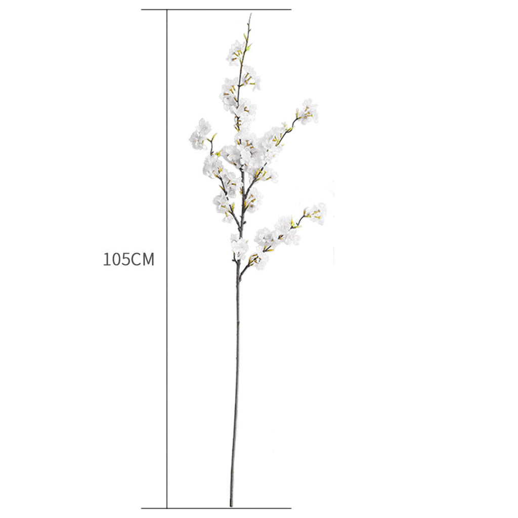 67cm Purple Glass Floor Vase with 10pcs White Artificial Flower Set