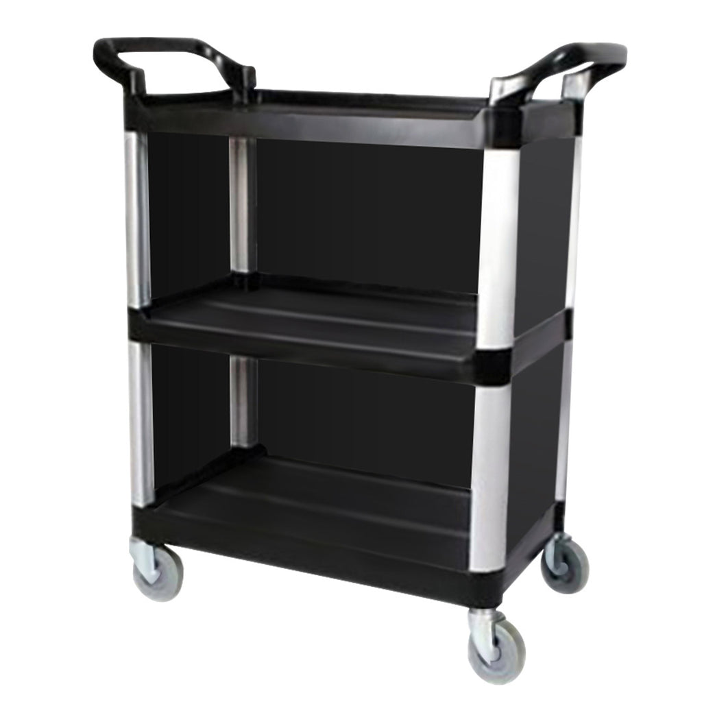 3 Tier Covered Utility Cart Black