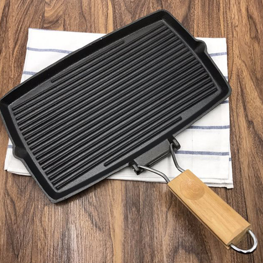 20.5cm Rectangular Cast Iron Griddle Pan