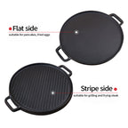 30cm Round Cast Iron Ribbed Pan