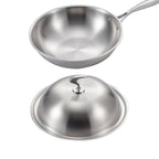 18/10 Stainless Steel 32cm Frying Pan Top Grade Skillet with Lid