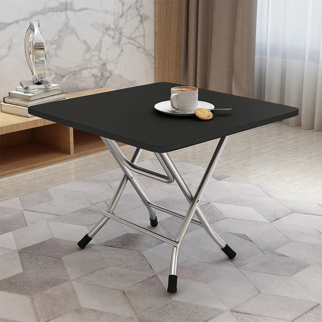 Black Foldable Portable Standing Legs Square Table