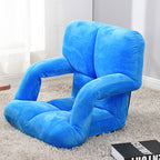 Foldable Floor Recliner Lazy Chair with Armrest Blue
