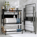 3 Tier Black Dish Drainer Kitchen Organiser