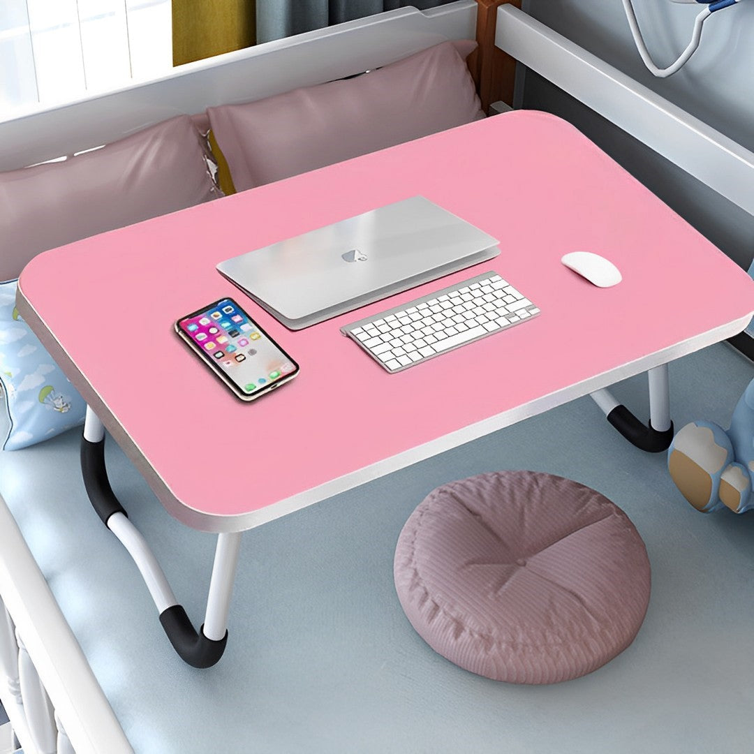 Pink Foldable Study Bed Table Adjustable Portable Desk Stand