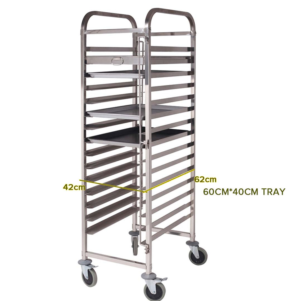 Gastronorm Trolley 16 Tier Stainless Steel Suits 60*40cm Tray