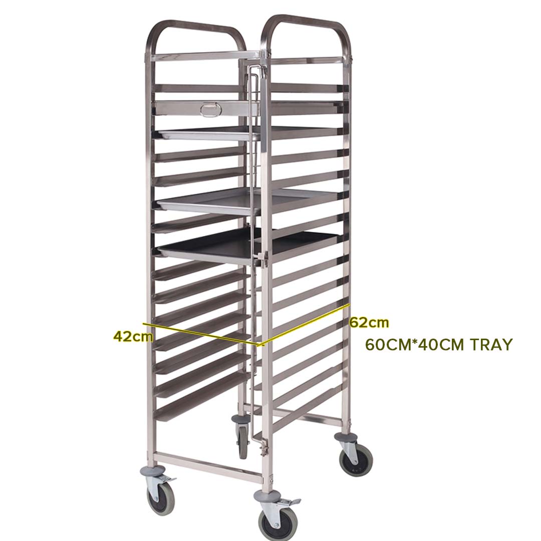 Gastronorm Trolley 16 Tier Stainless Steel Suits 60*40cm Tray