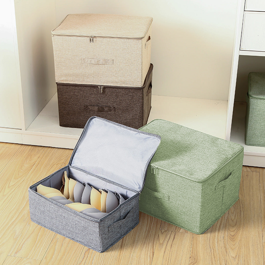Green Large Double Zipper Storage Box