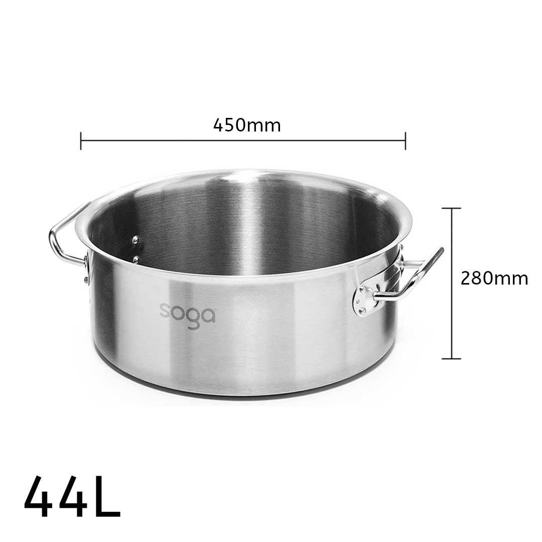 44L Top Grade 18/10 Stainless Steel Stockpot No Lid