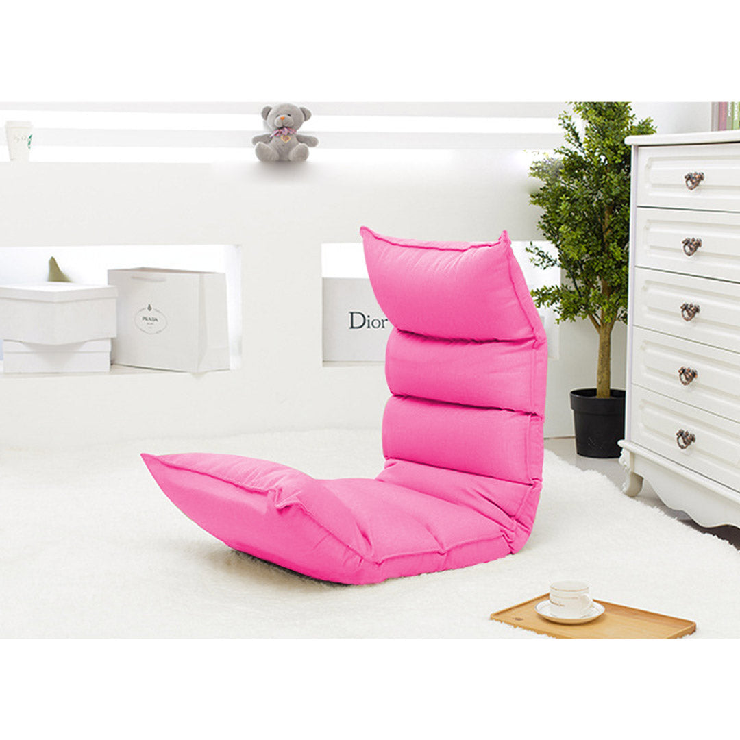 Leather Floor Recliner Lazy Chair Pink
