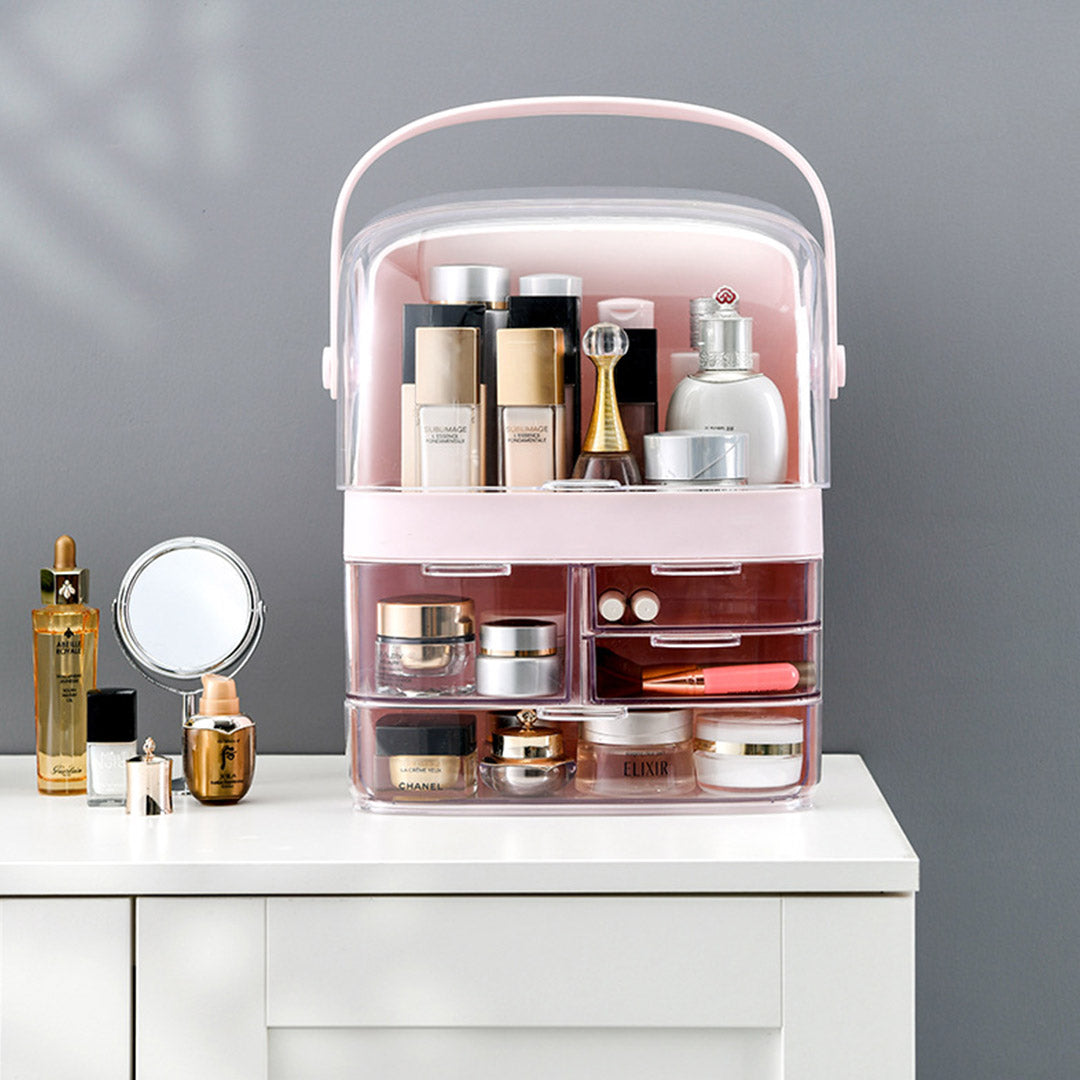 3 Tier Pink Countertop Cosmetic Storage Organiser