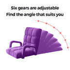 Floor Recliner Lazy Chair with Armrest Purple