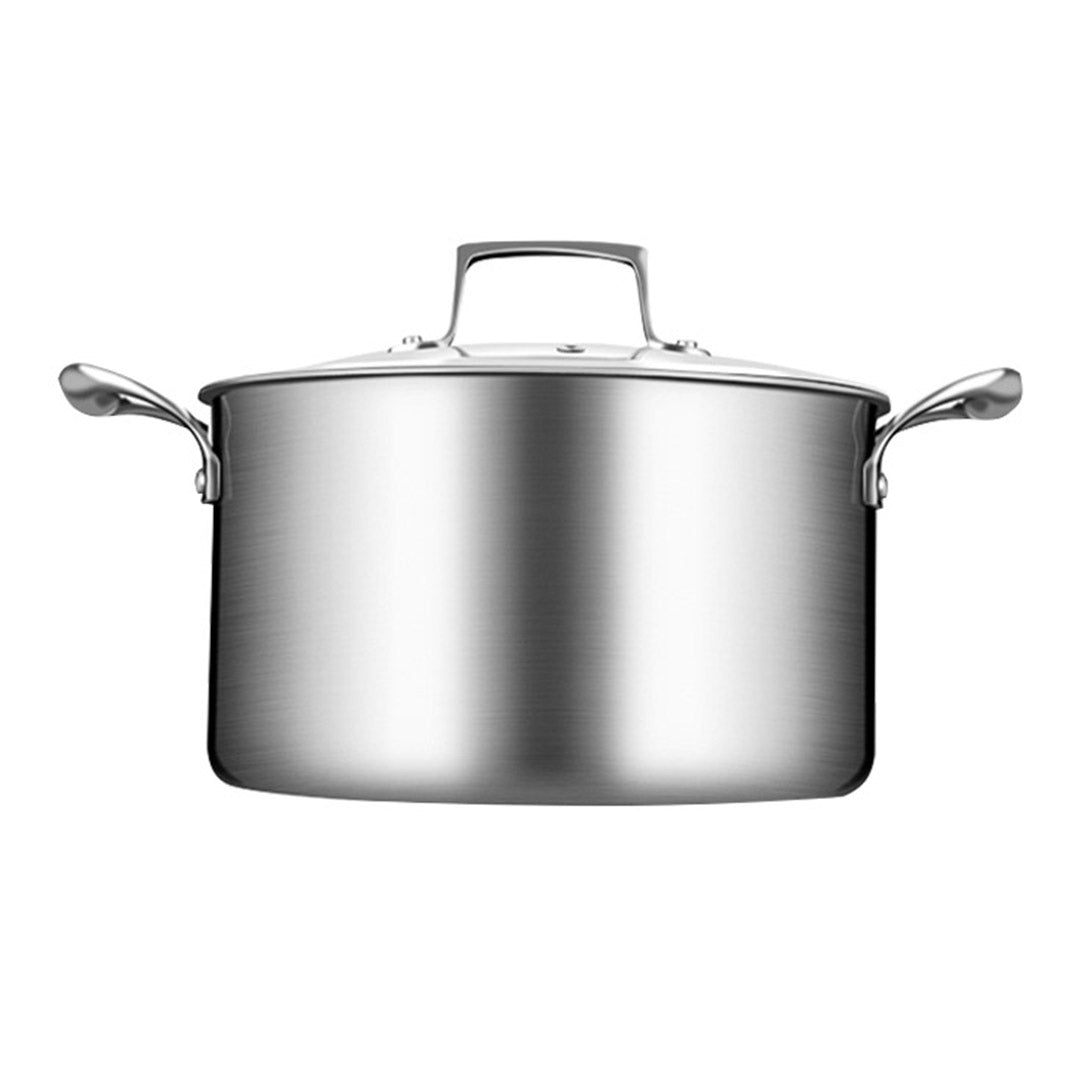 24cm Stainless Steel Soup Pot with Glass Lid