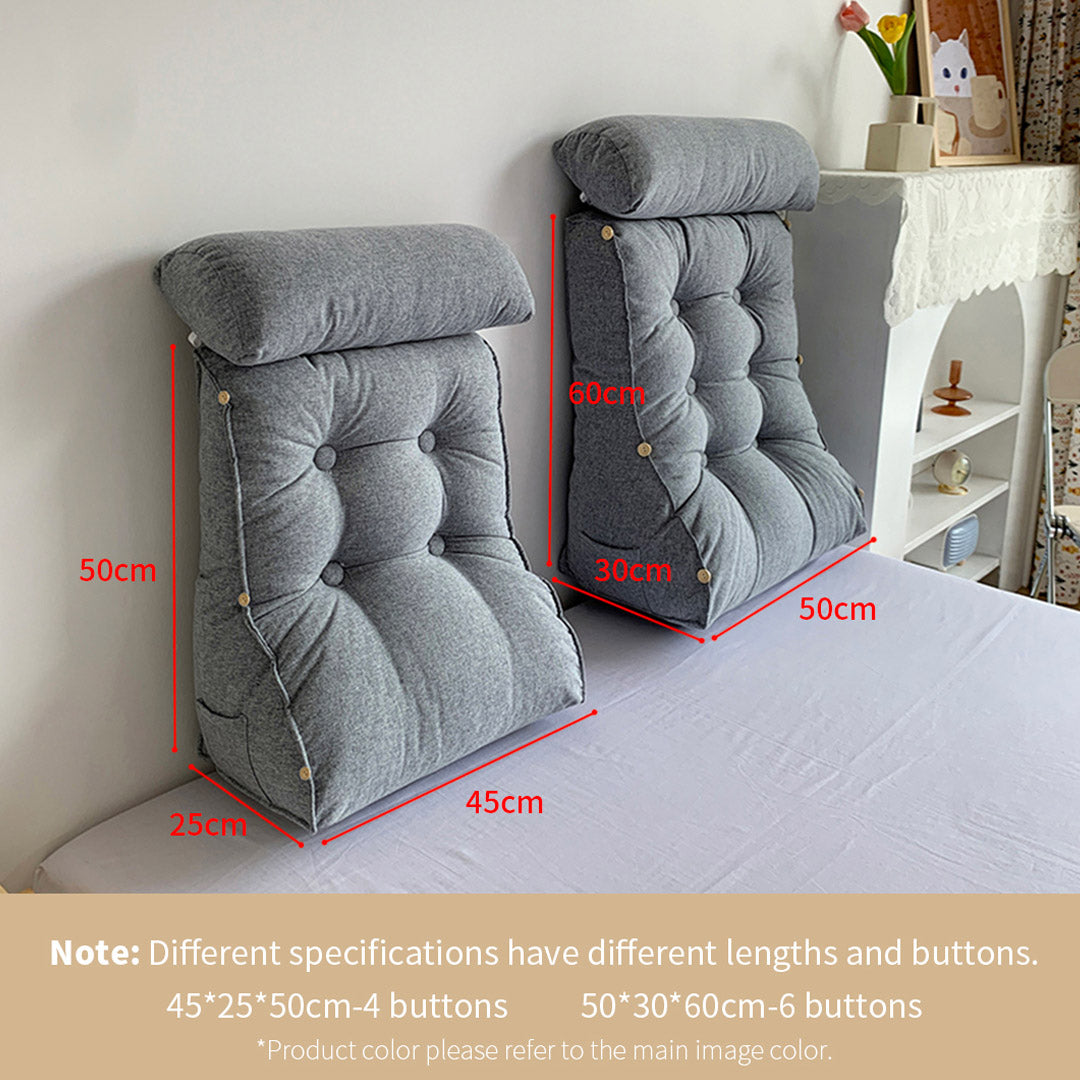 60cm Khaki Wedge Lumbar Pillow