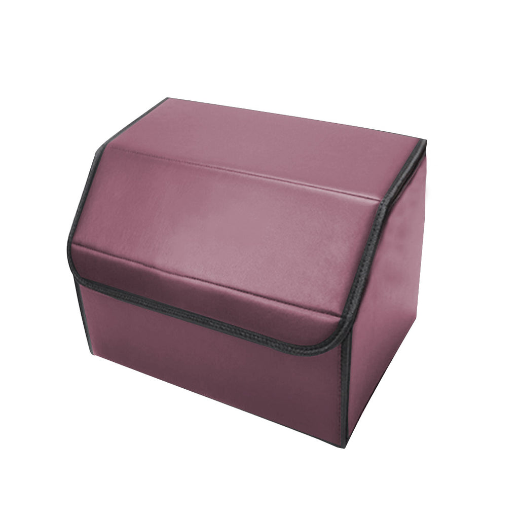 Leather Car Boot Foldable Trunk Cargo Organizer Box Red Small