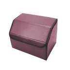 Leather Car Boot Foldable Trunk Cargo Organizer Box Red Small