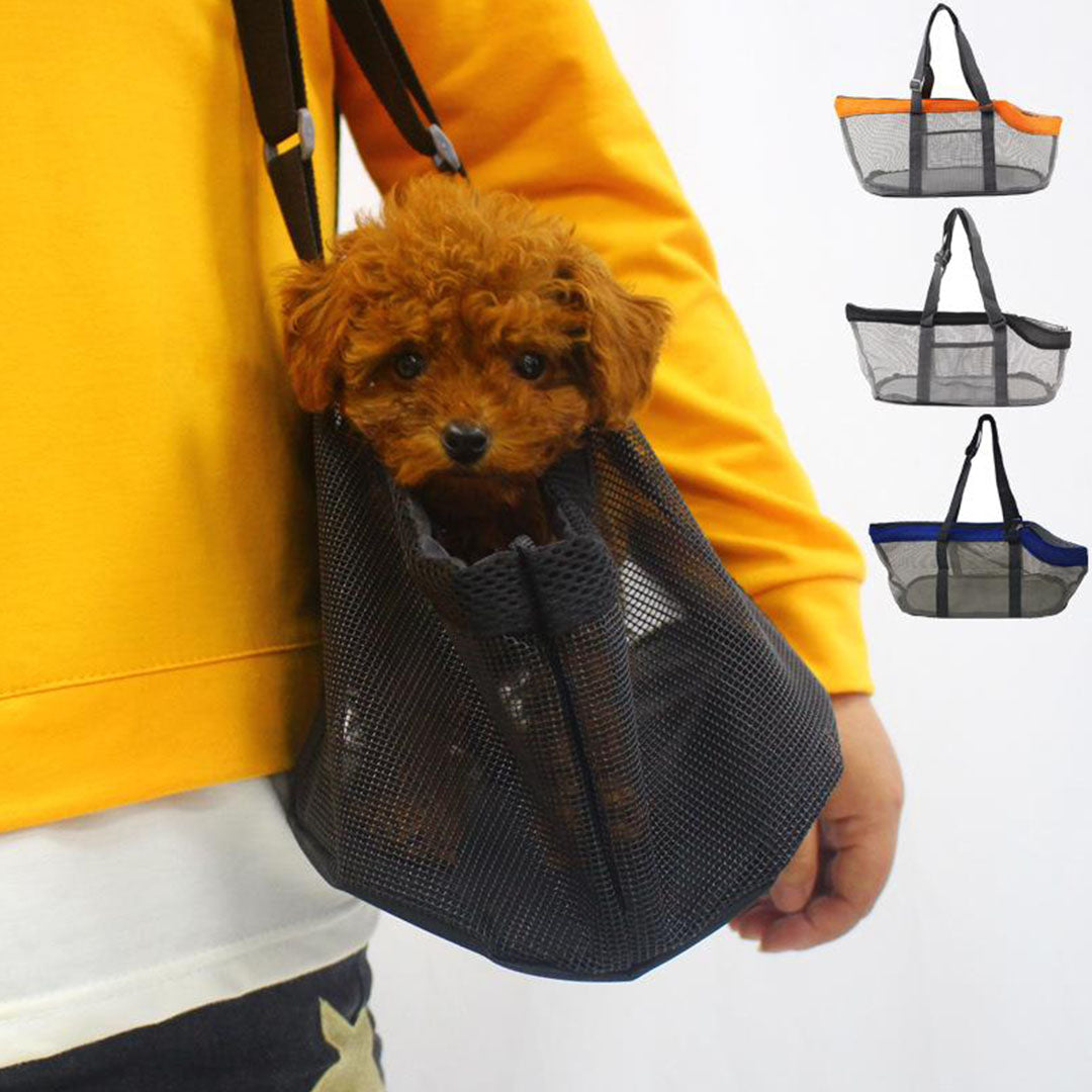 Waterproof Breathable Net Mesh Pet Carrier Bag Black