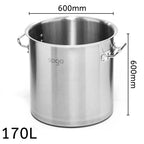 170L Top Grade 18/10 Stainless Steel Stockpot No Lid