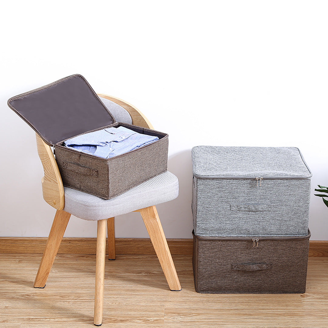 Coffee Small Double Zipper Storage Box
