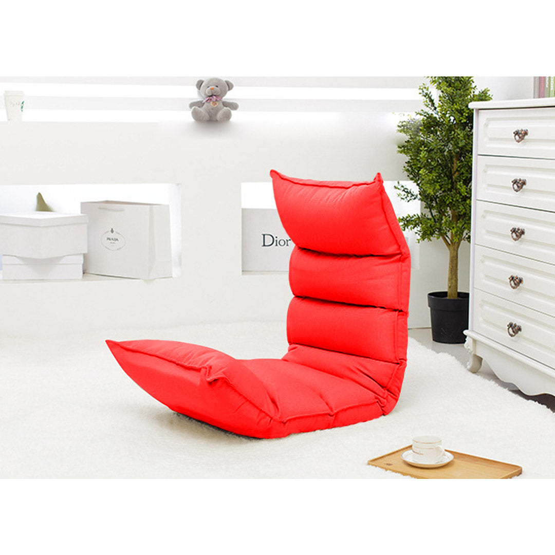 Leather Floor Recliner Lazy Chair Red