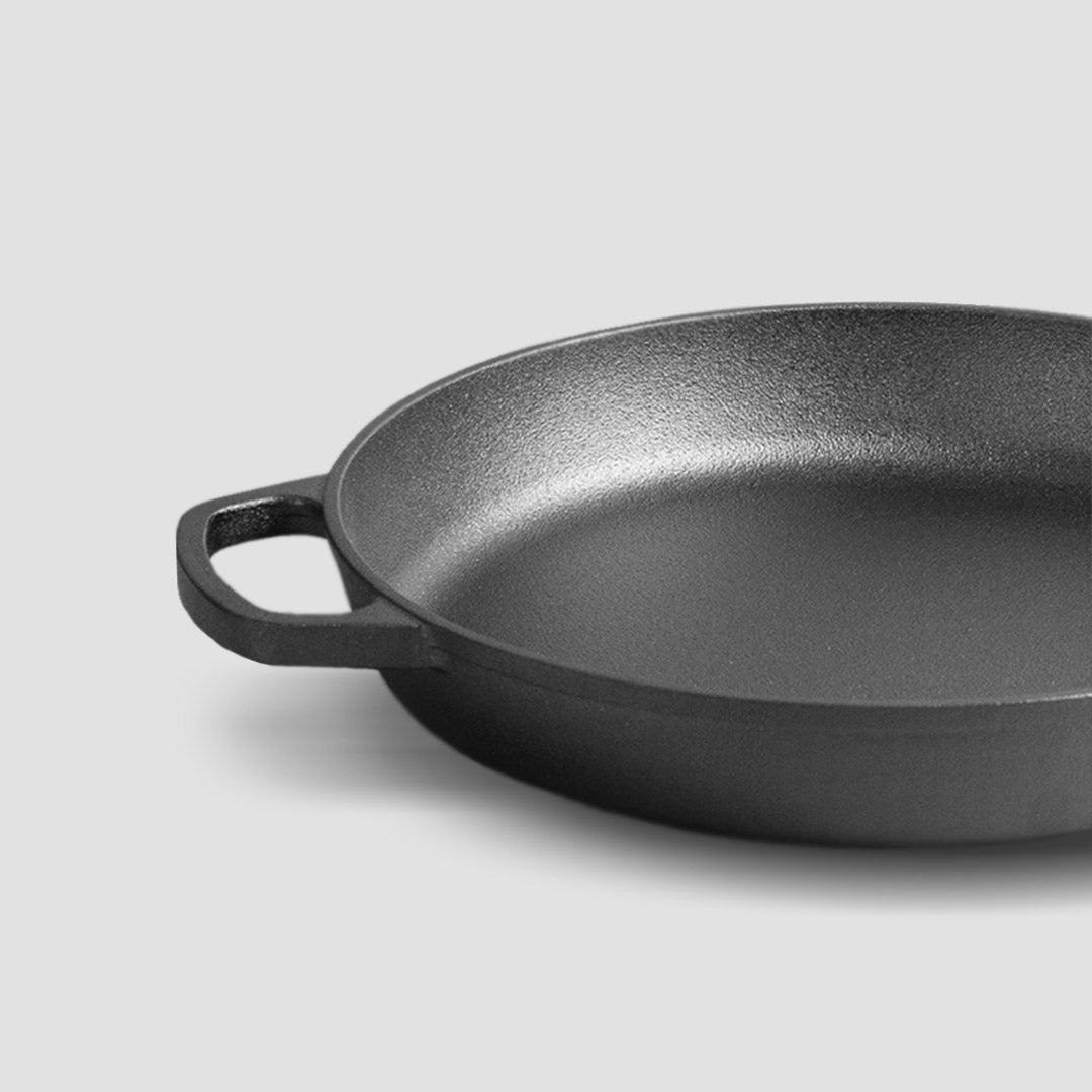 25cm Round Cast Iron Frying Pan Skillet with Helper Handle