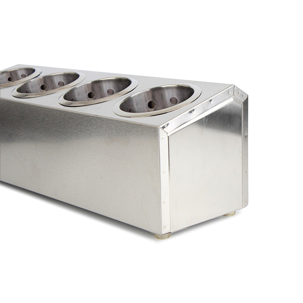 18/10 Stainless Steel Commercial Cutlery Holder with 4 Holes