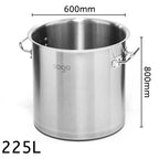 225L Top Grade 18/10 Stainless Steel Stockpot No Lid