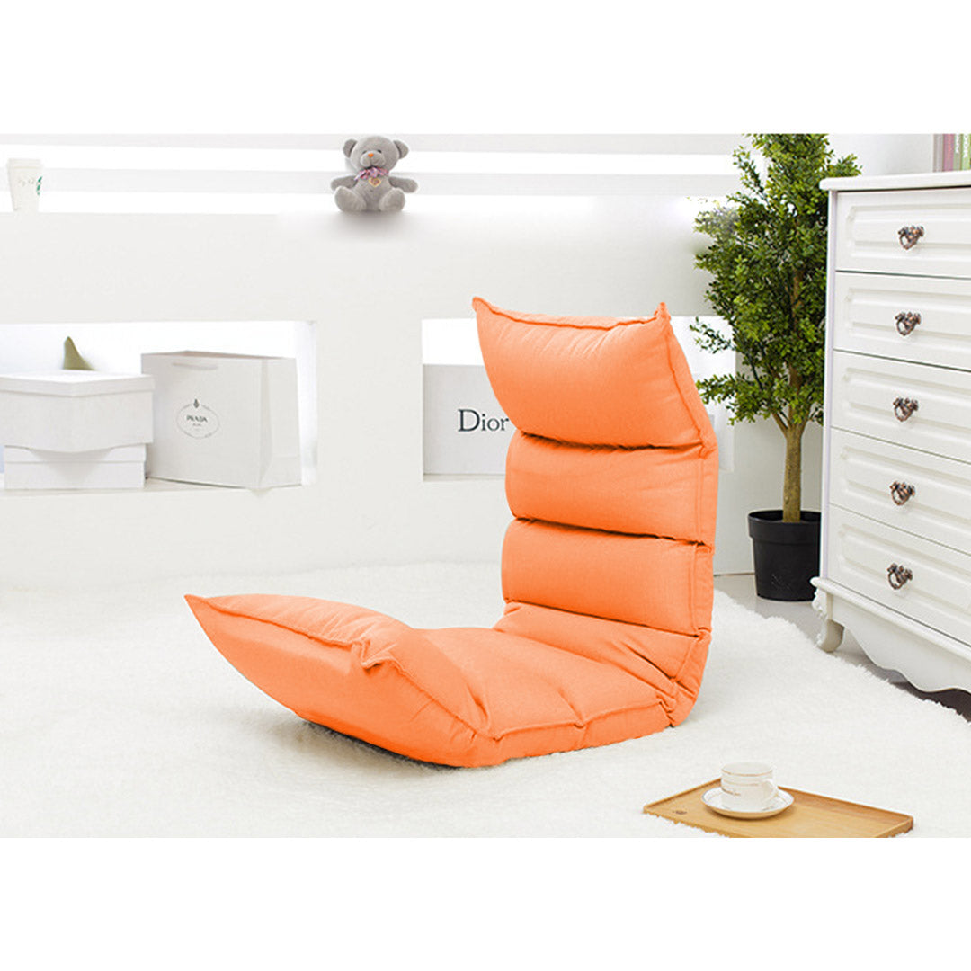 Leather Floor Recliner Lazy Chair Orange