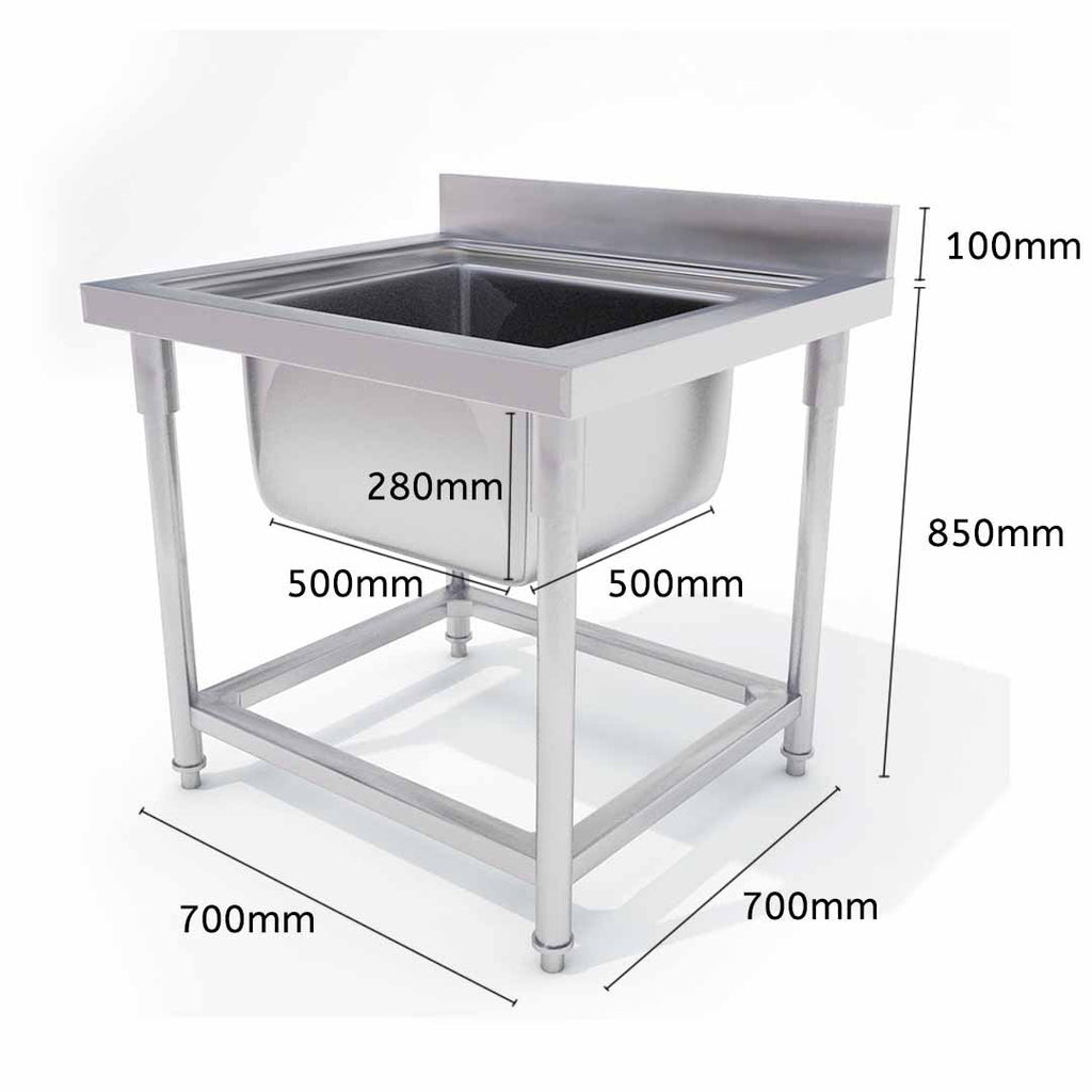 Commercial Stainless Steel Work Sink 70*70*85cm