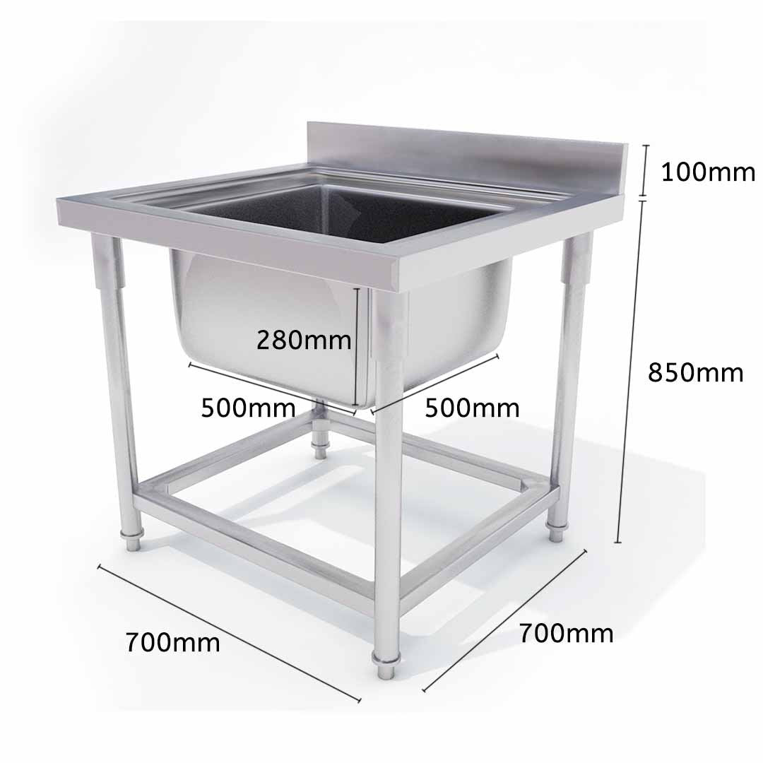 Commercial Stainless Steel Work Sink 70*70*85cm