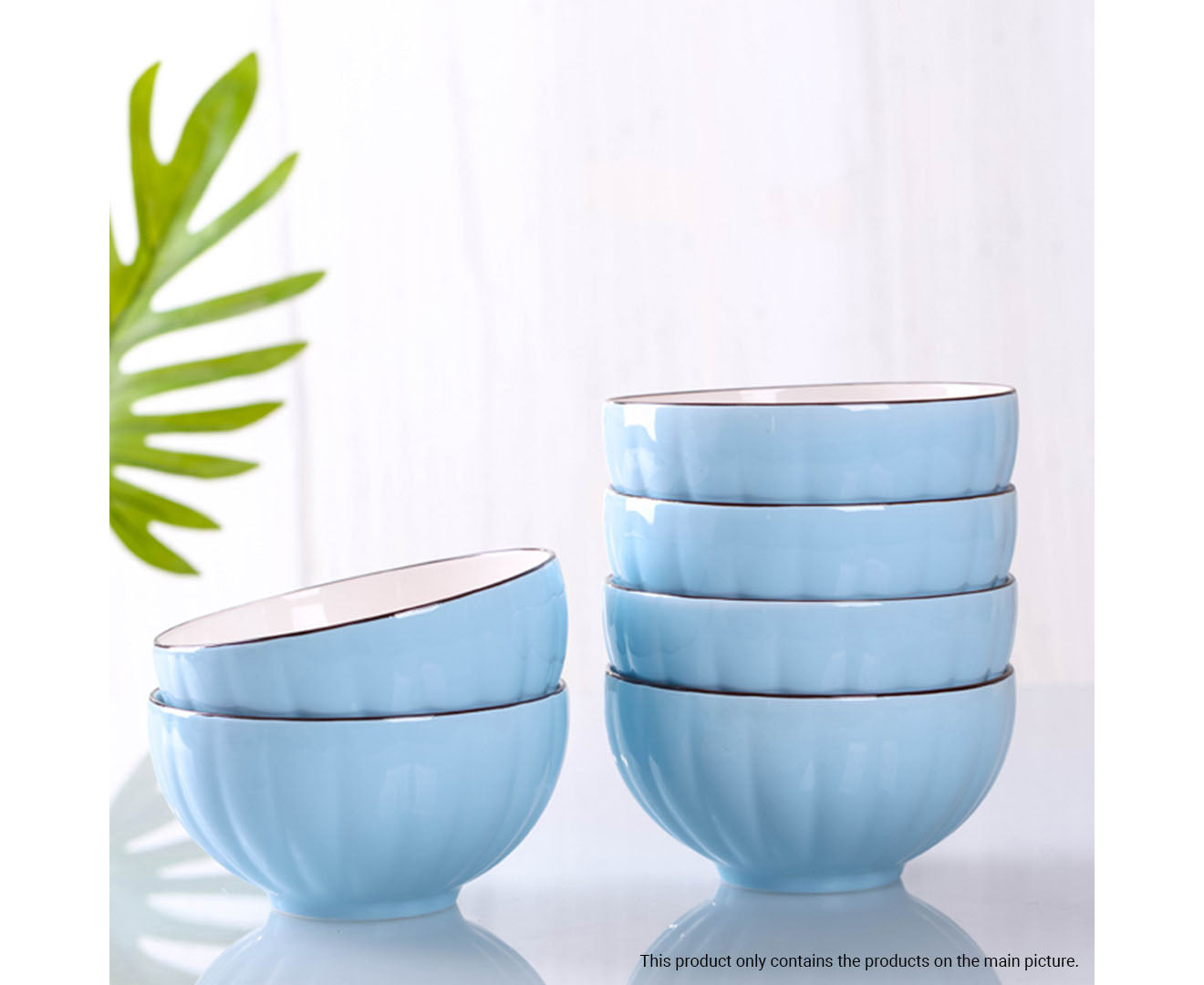 Blue Ceramic Dinnerware Set of 9