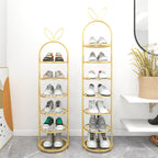 7 Tier Bunny Ears Shape Gold Plated Metal Shoe Rack Organiser