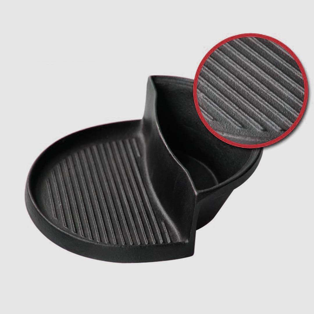 2 in 1 Cast Iron Ribbed Skillet and Steamboat