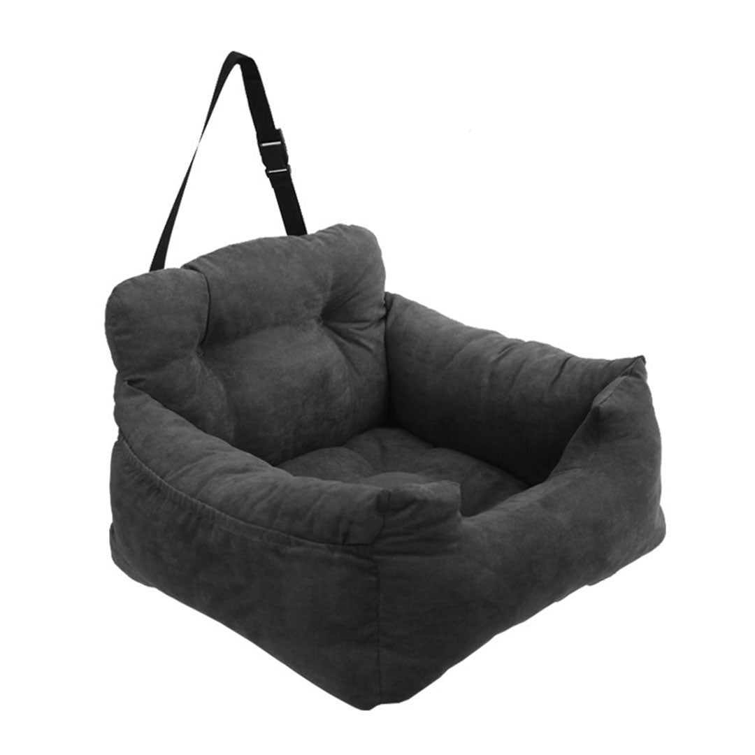 Portable Soft Padded Car Seat Dog Carrier Bed Grey