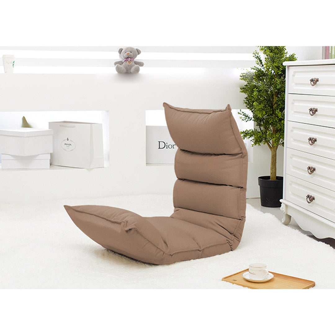 Leather Floor Recliner Lazy Chair Khaki