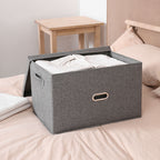 Grey Extra Large Foldable Canvas Storage Box