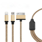 3 in 1 Durable 1.2M High Speed Charging Data Braided Cable