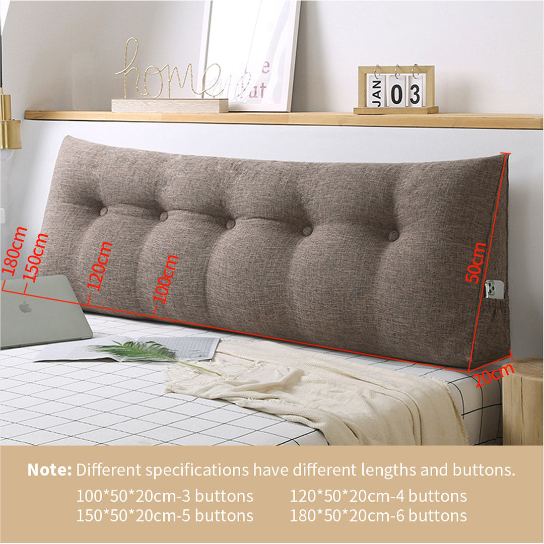 SOGA 180cm Coffee Wedge Bed Cushion