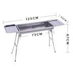 Stainless Steel Skewers BBQ Grill with Side Tray 6-8 Persons