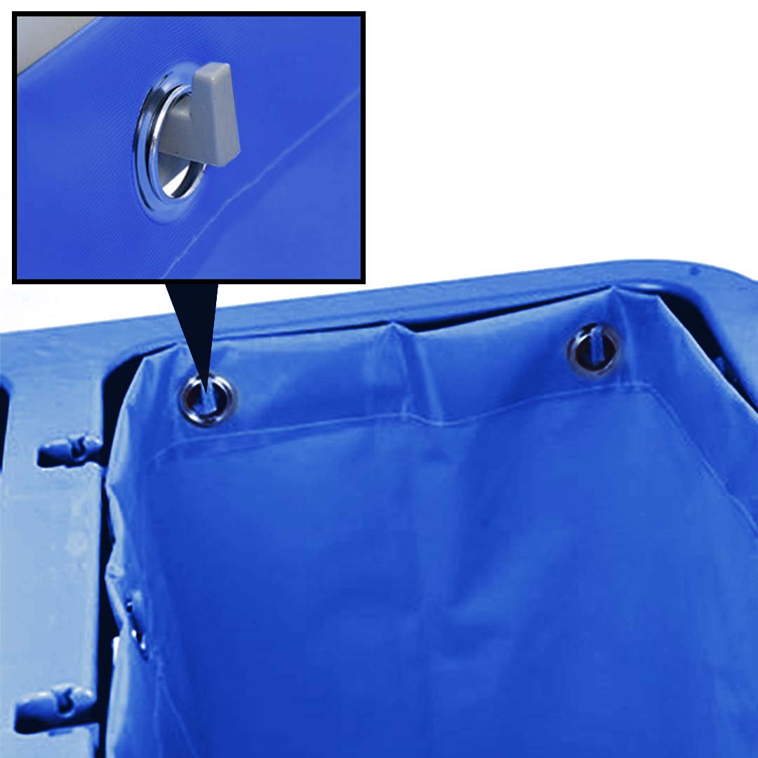 3 Tier Multifunction Janitor Cart and Bag with Lid Blue