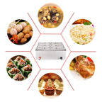 Stainless Steel 4 X 1/2 GN Pan Electric Bain-Marie Food Warmer with Lid