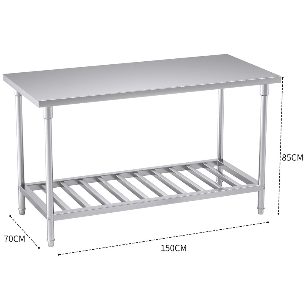 Commercial Catering Stainless Steel Work Bench 150*70*85cm