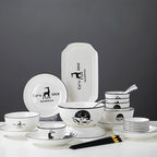 White Antler Printed Ceramic Dinnerware Set of 20