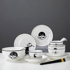 White Antler Printed Ceramic Dinnerware Set of 13